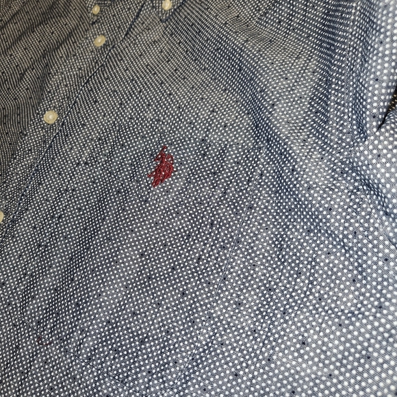 U.S. Polo Assn szXLT Blue Cotton Textured Denim Style Button Down E.U.C. - Picture 7 of 8